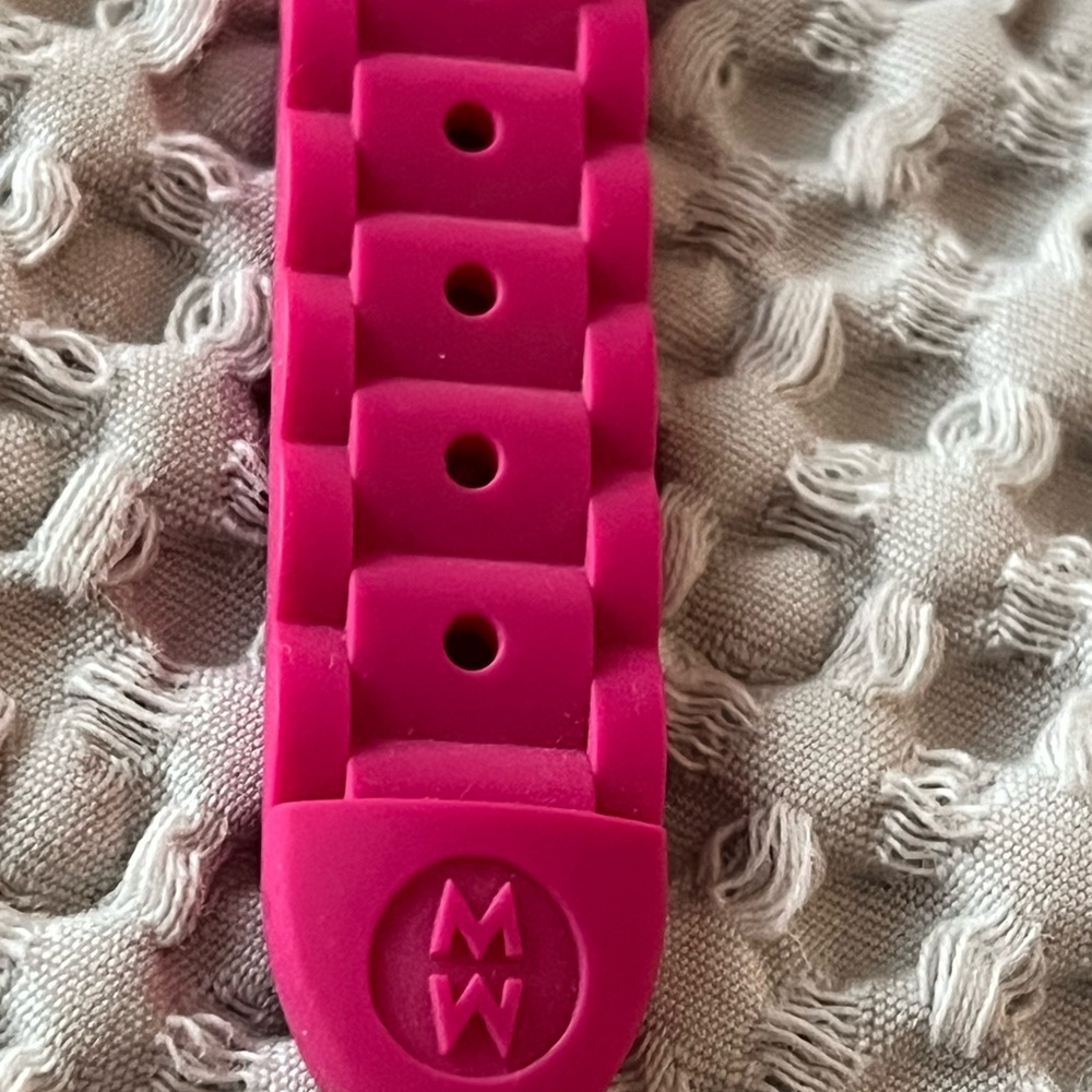 MICHELE jelly bean pink quartz watch, needs battery.   Works perfectly. - Picture 6 of 10